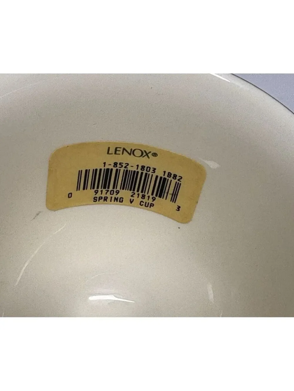 Pair Of Lenox Spring Vista USA Bone China Teacups Gold Rim Green Border